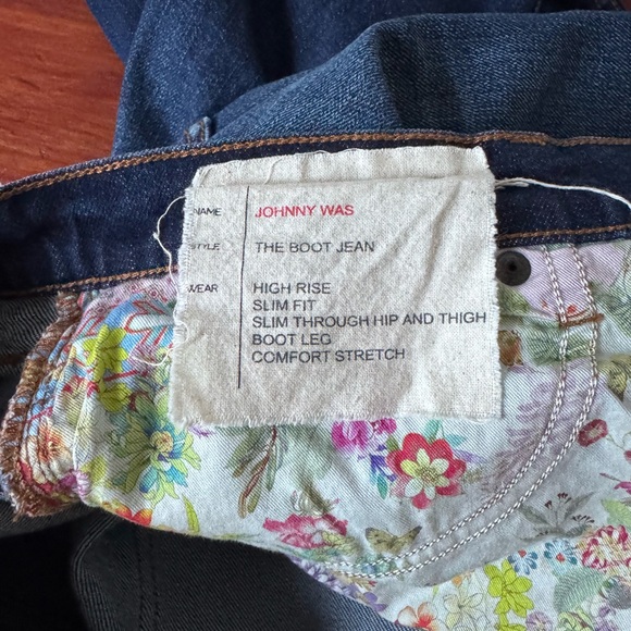 Johnny Was Jesse Floral Cactus Southwest Geometric Embroidered Bootcut Jeans 30 - Picture 10 of 16